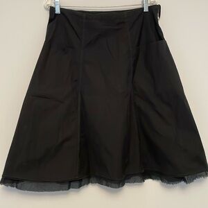 Eileen Fisher Black A line shirt with peek a boo sheer lining